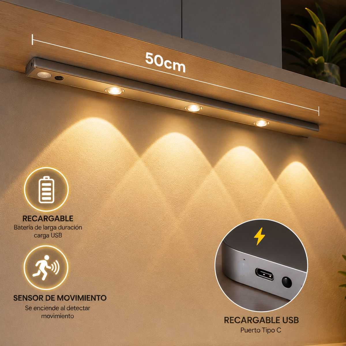 Barra led - Sensor de Movimiento (2x1)